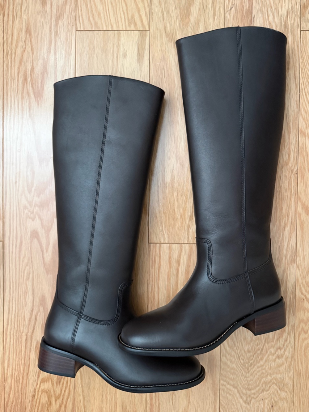 NIB Women's Brown Knee-High Leather Boots Sz 7.5